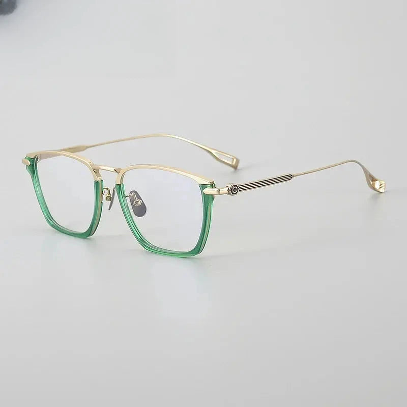 Unisex Polygon Full Rim Titanium Prescription Glasses 624015 — view 7 | Rx Spectacle