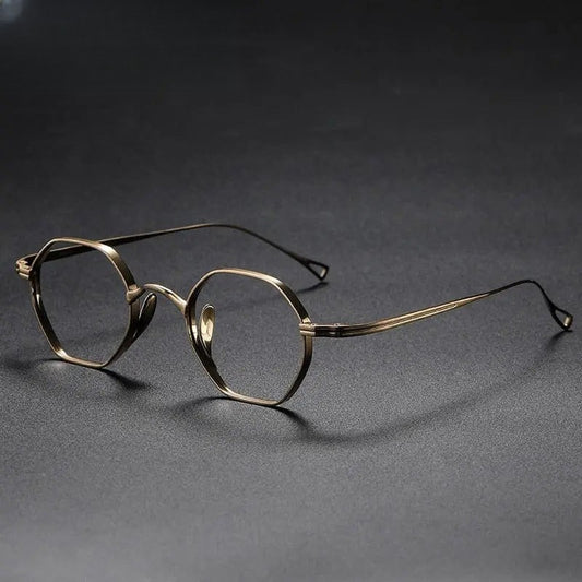 Unisex Irregular Full Rim Titanium Prescription Glasses Ol1y52 — view 1 | Rx Spectacle