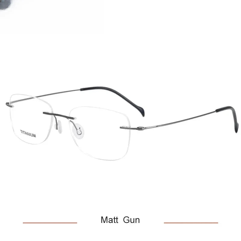 Unisex Oval Rimless Titanium Prescription Glasses 316009 — view 5 | Rx Spectacle