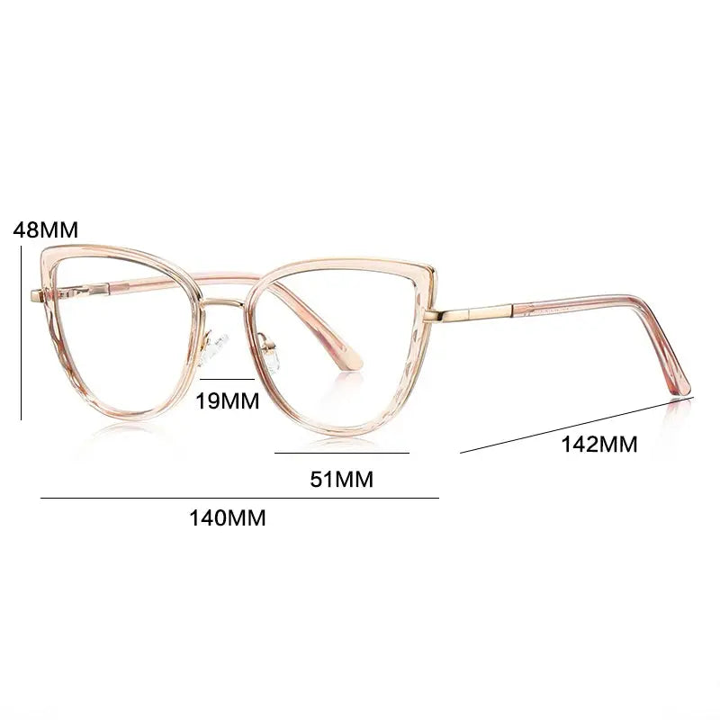 Women's Cat Eye Full Rim Titanium Reading Glasses Gx3151