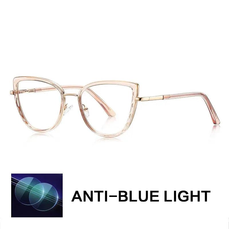 Women's Cat Eye Full Rim Titanium Reading Glasses Gx3151