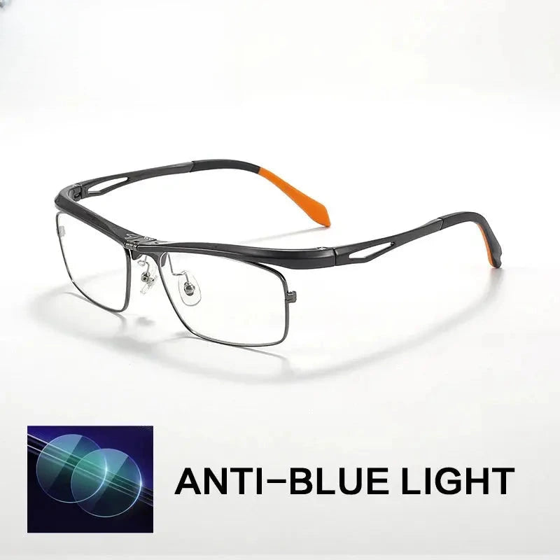 Unisex Square Full Rim Alloy Reading Glasses 679001 — view 9 | Rx Spectacle