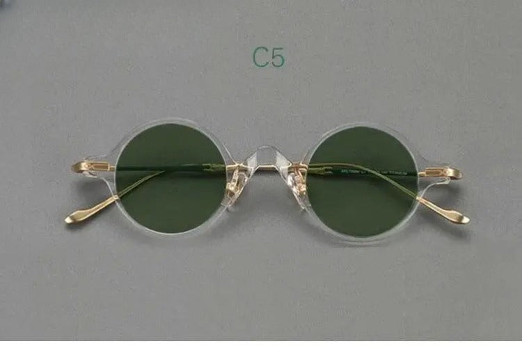 Unisex Round Full Rim Titanium Prescription Glasses 4128B — view 11 | Rx Spectacle