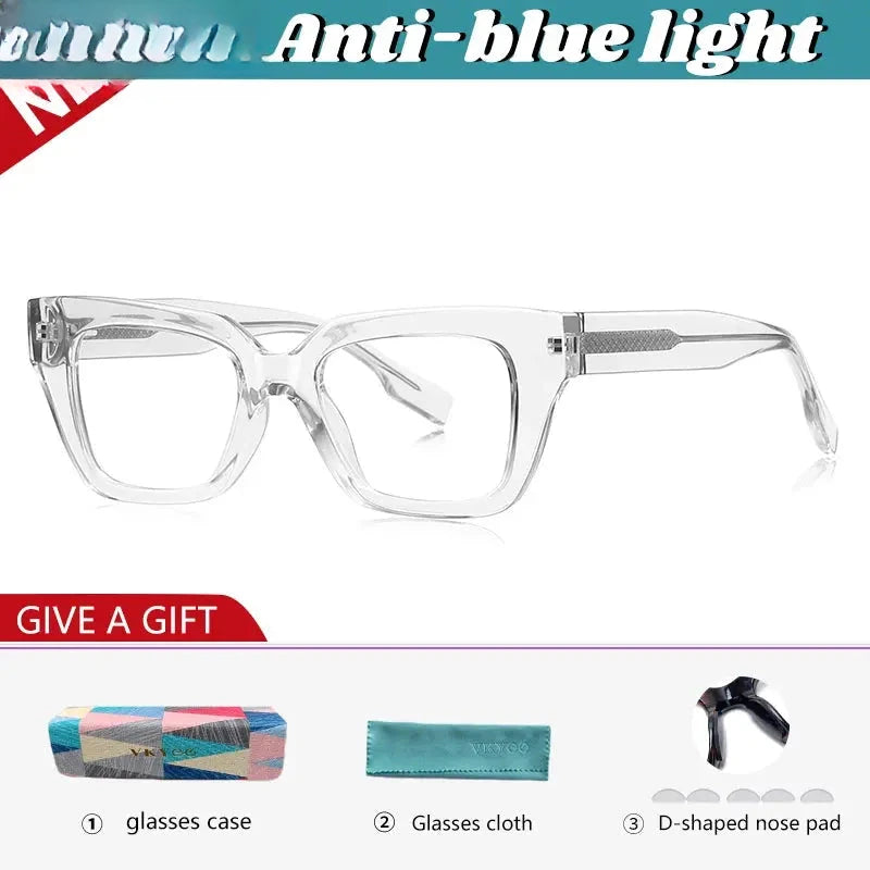 Women's Square Full Rim Titanium Reading Glasses 138001 — view 8 | Rx Spectacle