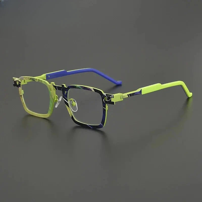 Unisex Square Full Rim Titanium Prescription Glasses Gxyj5910 — view 7 | Rx Spectacle