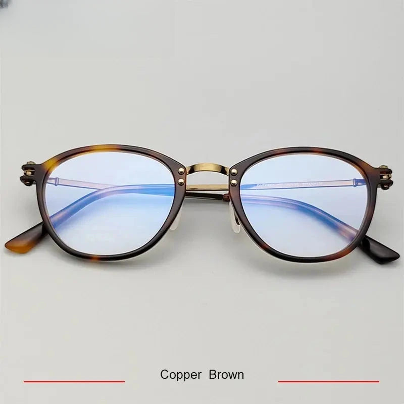 Men's Oval Full Rim Titanium Prescription Glasses 35881 — view 5 | Rx Spectacle