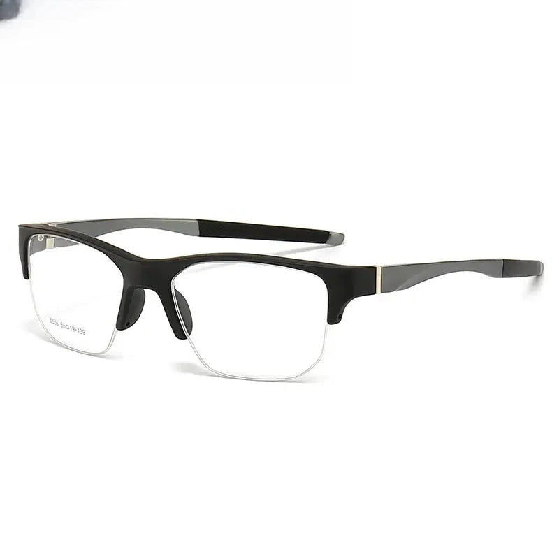 Unisex Square Semi-Rimless TR90 Prescription Glasses 615856 — view 9 | Rx Spectacle
