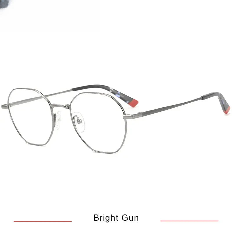 Women's Oval Full Rim Titanium Flat Top Prescription Glasses 16425 — view 5 | Rx Spectacle