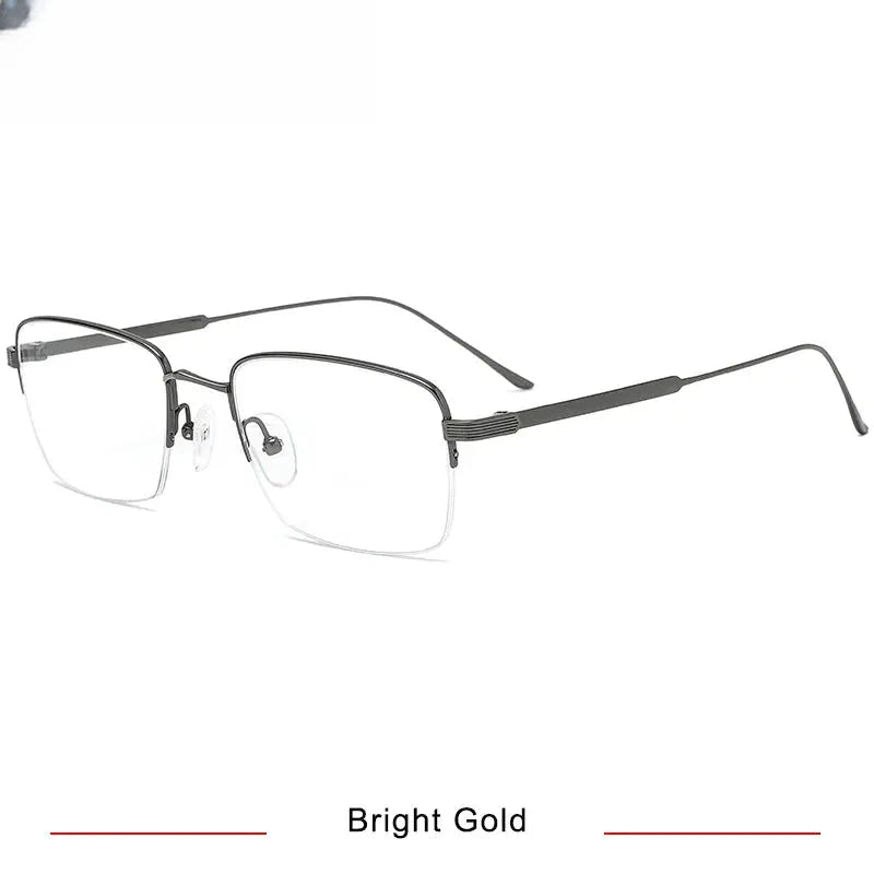 Unisex Square Semi-Rimless Titanium Prescription Glasses 710262 — view 3 | Rx Spectacle