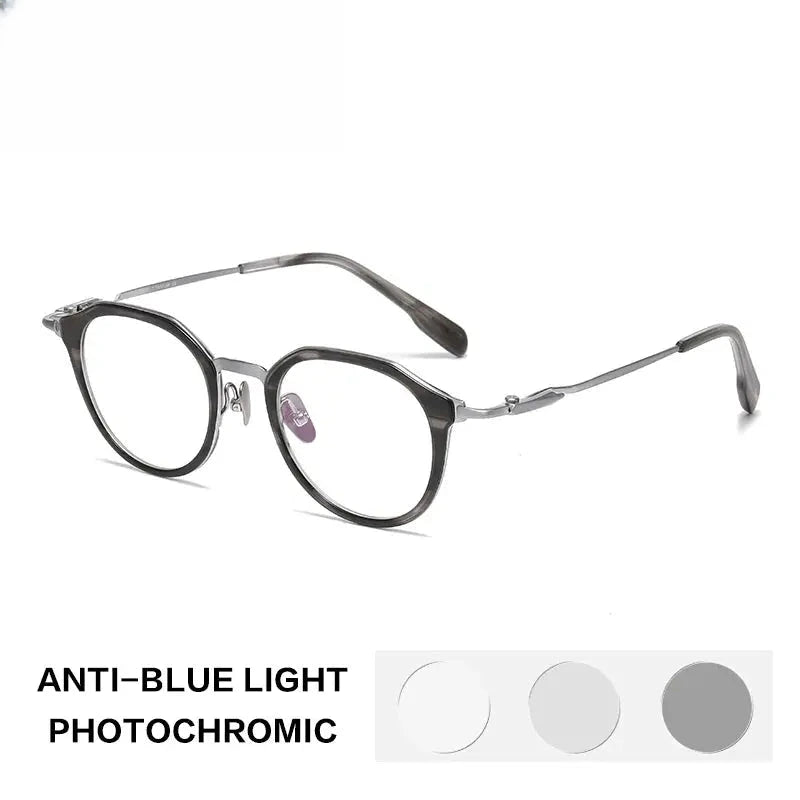 Unisex Oval Full Rim Titanium Reading Glasses 860058 — view 6 | Rx Spectacle