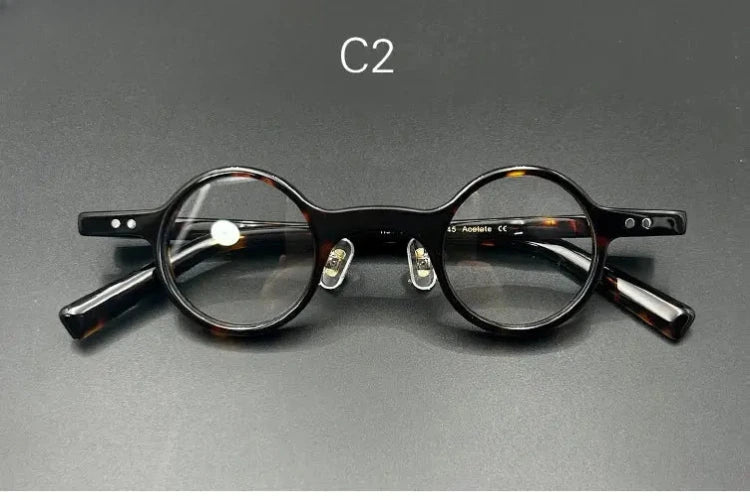 Unisex Round Full Rim Acetate Prescription Glasses 3840 — view 7 | Rx Spectacle