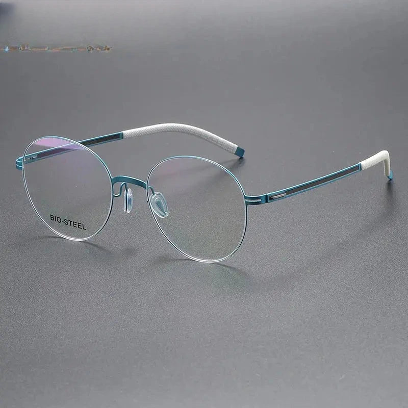 Women's Round Full Rim Titanium Prescription Glasses 44953 — view 7 | Rx Spectacle