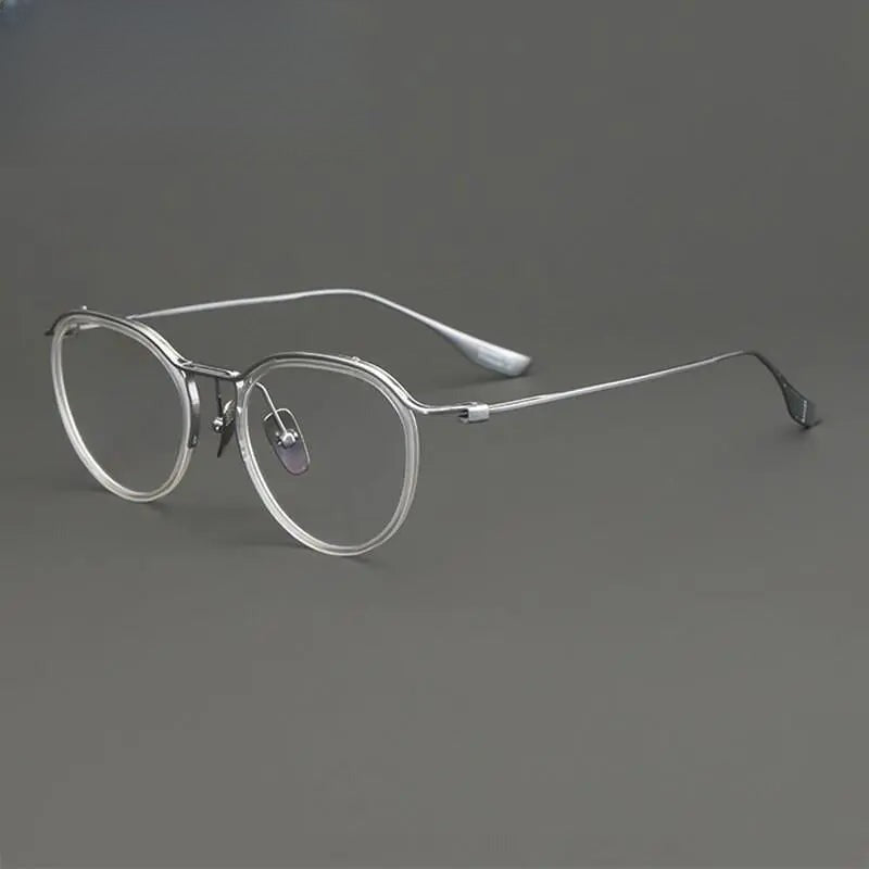 Unisex Round Full Rim Titanium Prescription Glasses Gxyj895 — view 2 | Rx Spectacle