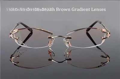 Women's Square Rimless Titanium Prescription Glasses 1006 — view 9 | Rx Spectacle