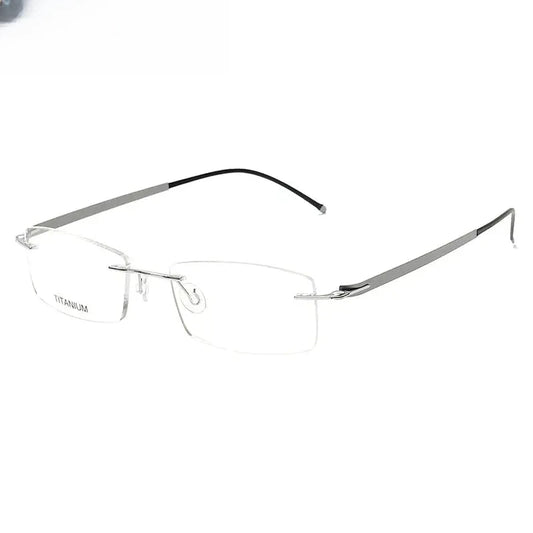 Unisex Square Rimless Titanium Prescription Glasses 316028 — view 1 | Rx Spectacle