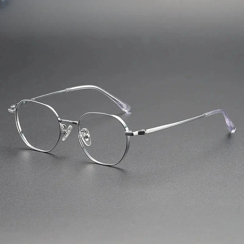Women's Round Full Rim Stainless Steel Flat Top Prescription Glasses 124208 — view 3 | Rx Spectacle