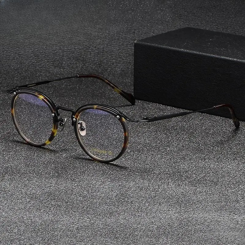 Unisex Round Full Rim Titanium Prescription Glasses Gxyj1069 — view 1 | Rx Spectacle