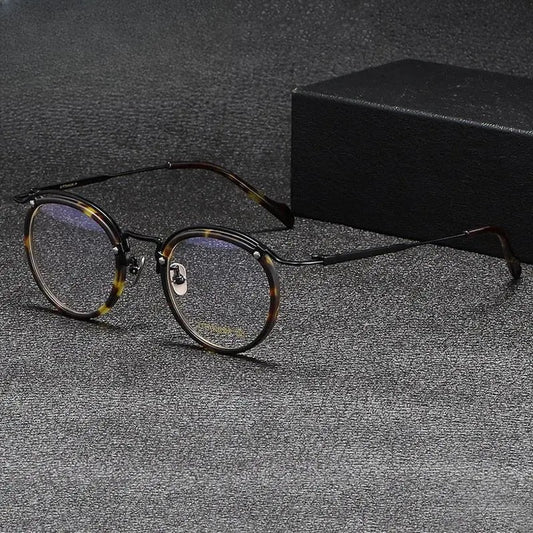 Unisex Round Full Rim Titanium Prescription Glasses Gxyj1069 — view 1 | Rx Spectacle