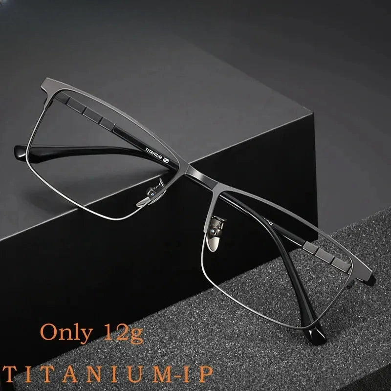 Men's Square Full Rim Titanium Prescription Glasses Y89188 — view 1 | Rx Spectacle