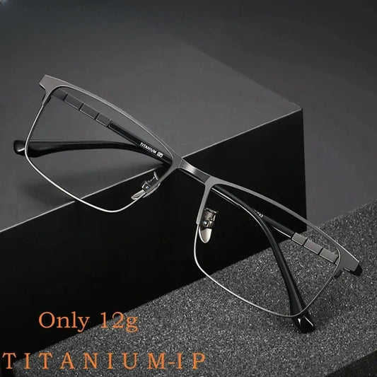 Men's Square Full Rim Titanium Prescription Glasses Y89188 — view 1 | Rx Spectacle