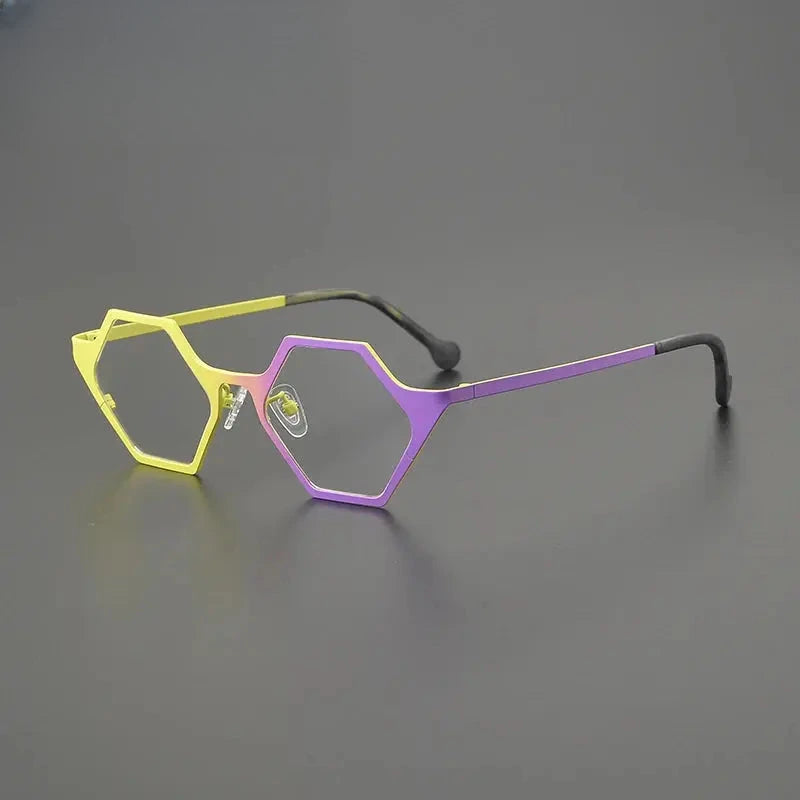 Women's Polygon Full Rim Titanium Prescription Glasses G85881 — view 1 | Rx Spectacle