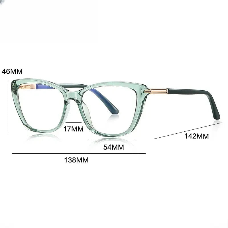 Women's Square Full Rim Titanium Reading Glasses Gxy2233 — view 2 | Rx Spectacle