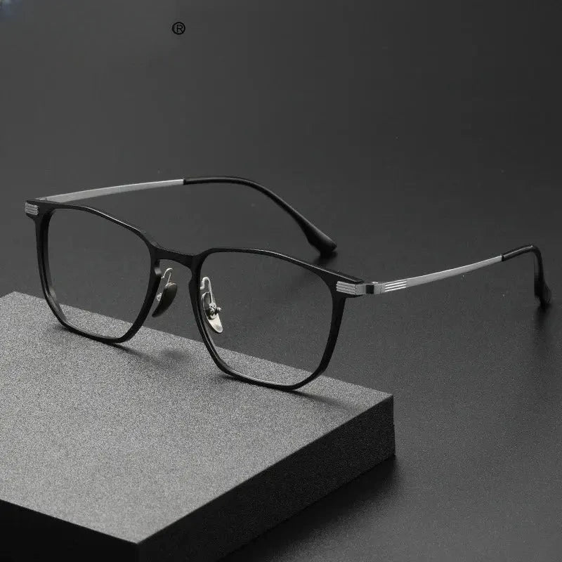 Men's Square Full Rim Titanium Reading Glasses 4224 — view 2 | Rx Spectacle
