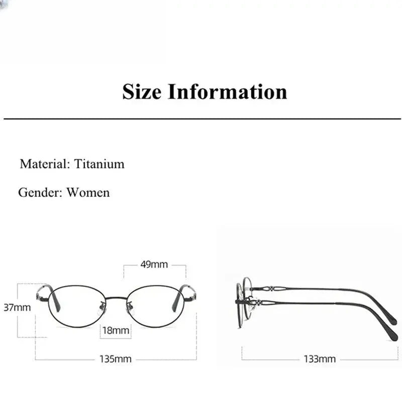 Women's Oval Full Rim Titanium Prescription Glasses 776391 — view 2 | Rx Spectacle