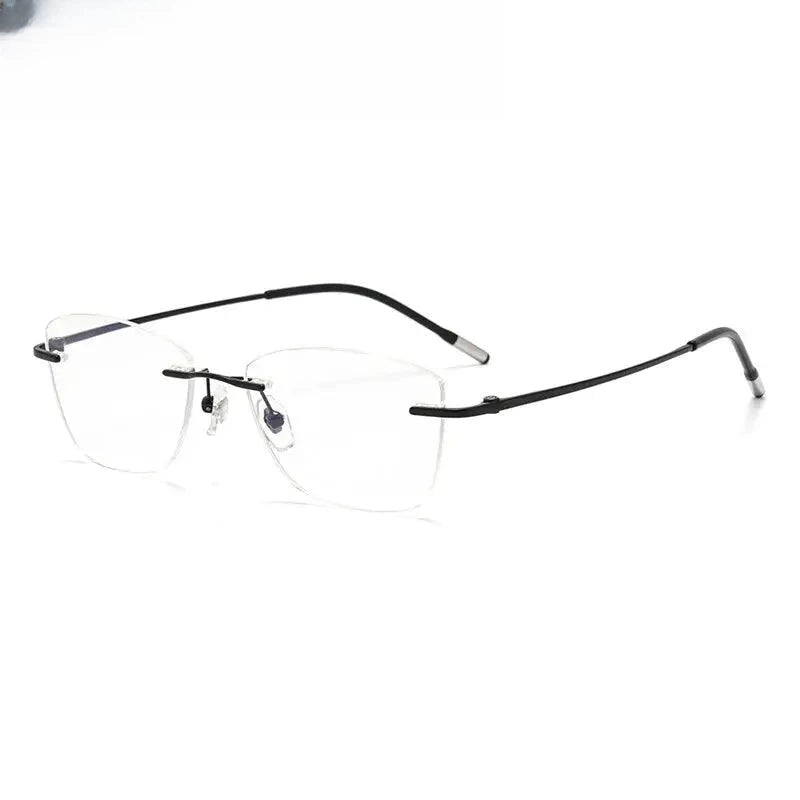Women's Polygon Rimless Titanium Prescription Glasses 10227 — view 3 | Rx Spectacle
