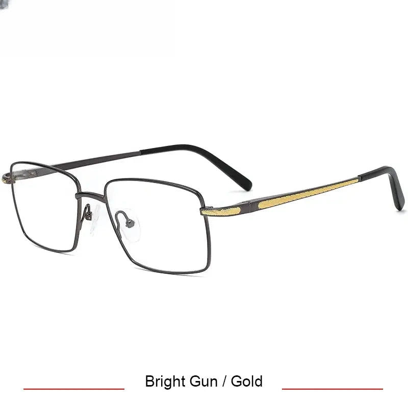 Men's Square Full Rim Titanium Oversized Prescription Glasses 50021 — view 3 | Rx Spectacle