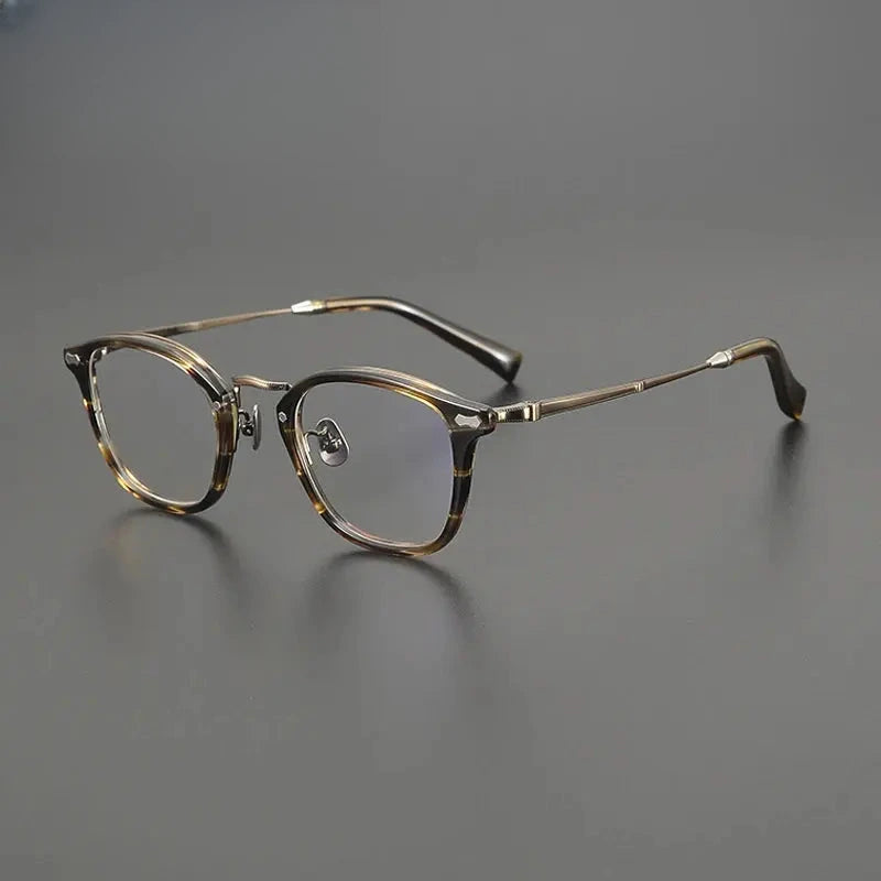 Unisex Square Full Rim Titanium Prescription Glasses Gxyj1539 — view 3 | Rx Spectacle