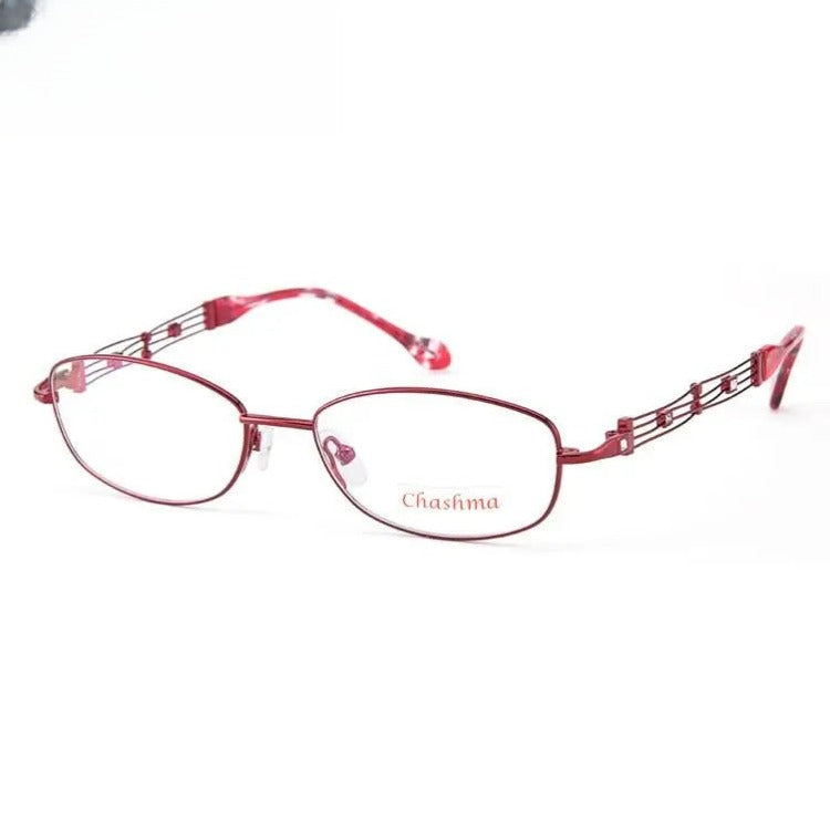 Women's Oval Full Rim Alloy Prescription Glasses 2528 — view 3 | Rx Spectacle
