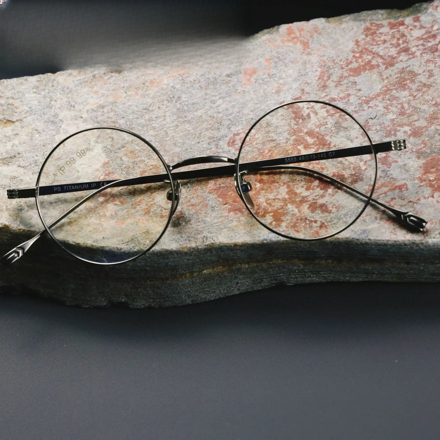 Women's Round Full Rim Titanium Prescription Glasses 5555 — view 7 | Rx Spectacle