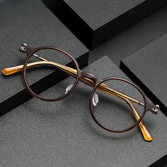 Unisex Round Full Rim Titanium Prescription Glasses 395886 — view 1 | Rx Spectacle
