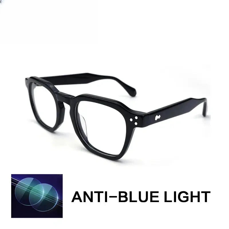 Unisex Square Full Rim Acetate Flat Top Reading Glasses G62209 — view 3 | Rx Spectacle