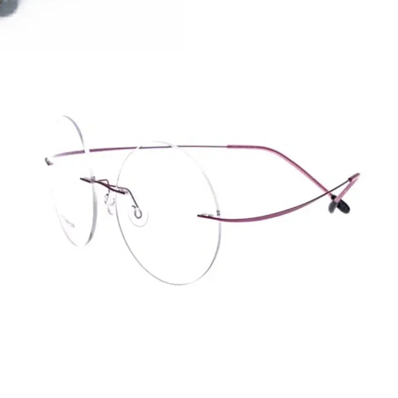 Unisex Round Rimless Titanium Prescription Glasses 259613 — view 5 | Rx Spectacle