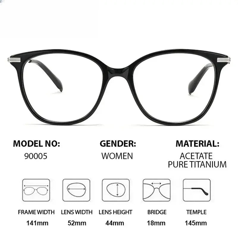 Women's Cat Eye Full Rim Titanium Prescription Glasses 790005 — view 2 | Rx Spectacle