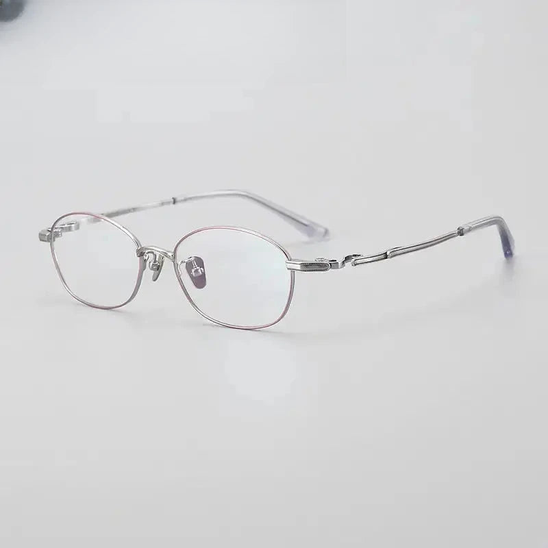Unisex Oval Full Rim Titanium Prescription Glasses 77049 — view 4 | Rx Spectacle