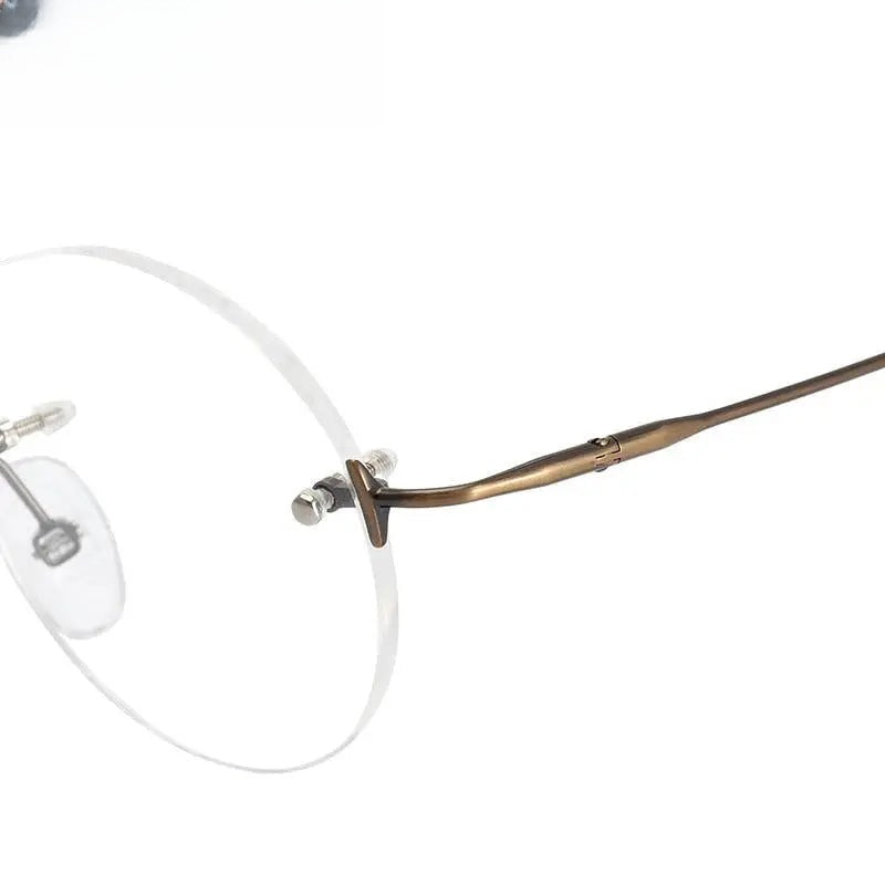 Unisex Round Rimless Titanium Prescription Glasses Kr16035a — view 7 | Rx Spectacle