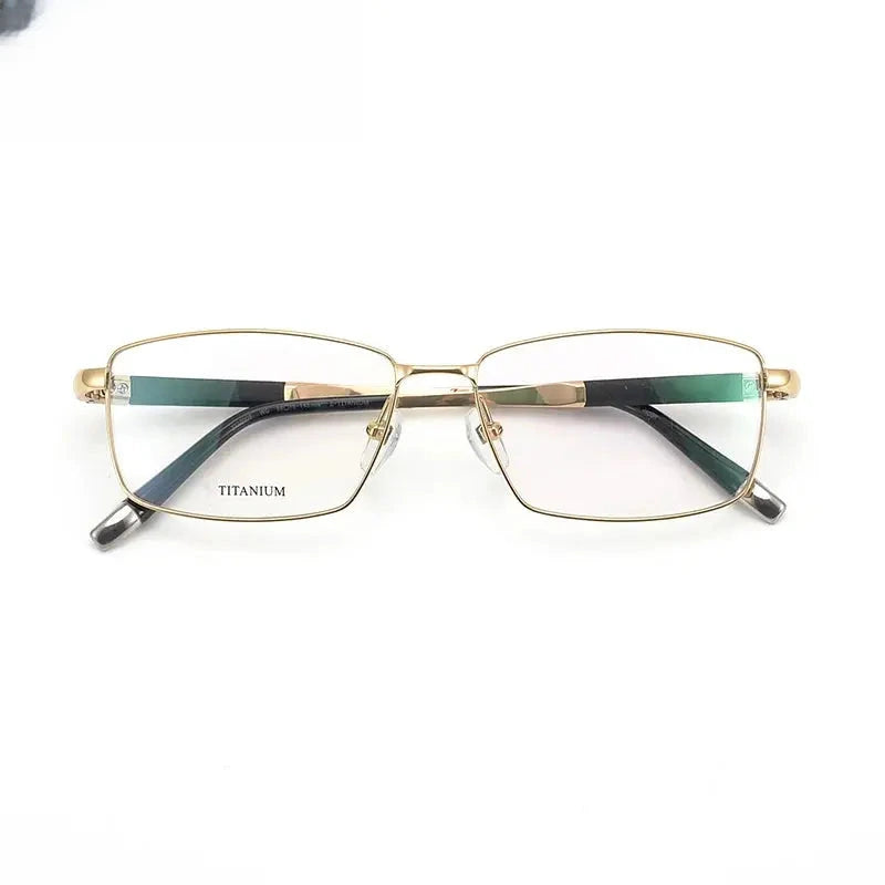 Men's Square Full Rim Titanium Prescription Glasses 827008 — view 5 | Rx Spectacle