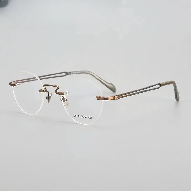 Women's Round Rimless Titanium Prescription Glasses 619063 — view 6 | Rx Spectacle