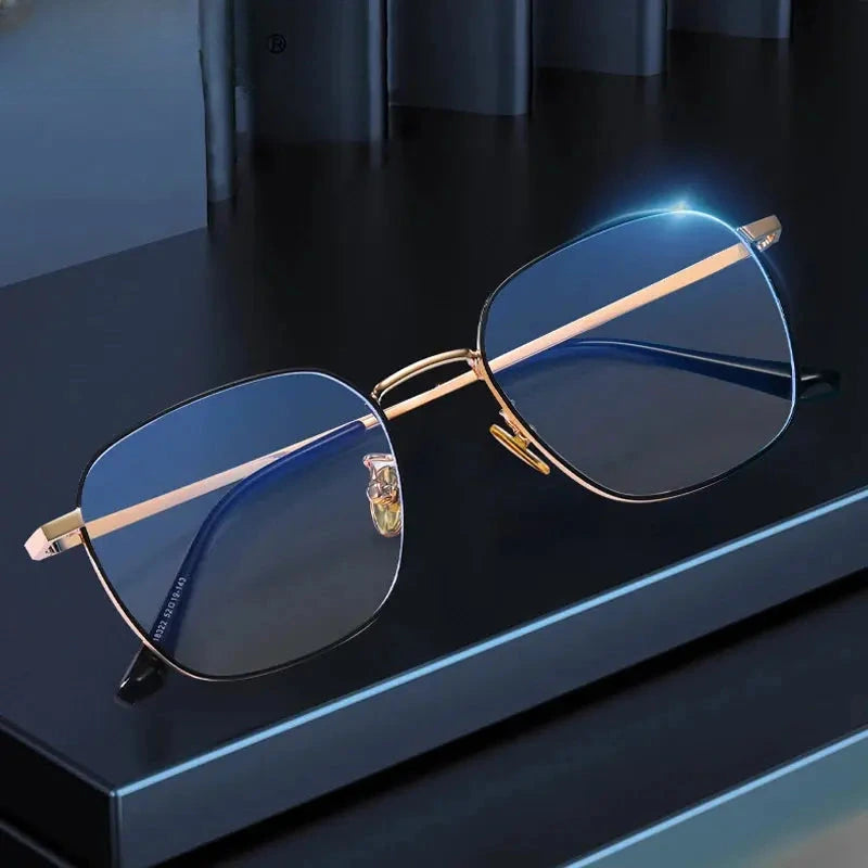 Women's Polygon Full Rim Stainless Steel Reading Glasses 618322 — view 1 | Rx Spectacle