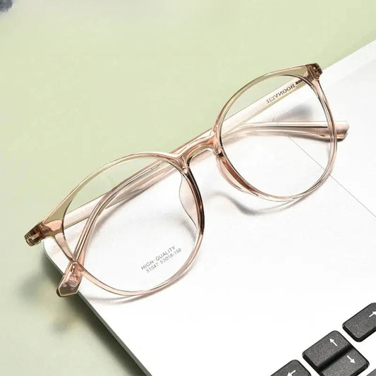 Women's Round Full Rim Titanium Prescription Glasses 651047 — view 1 | Rx Spectacle