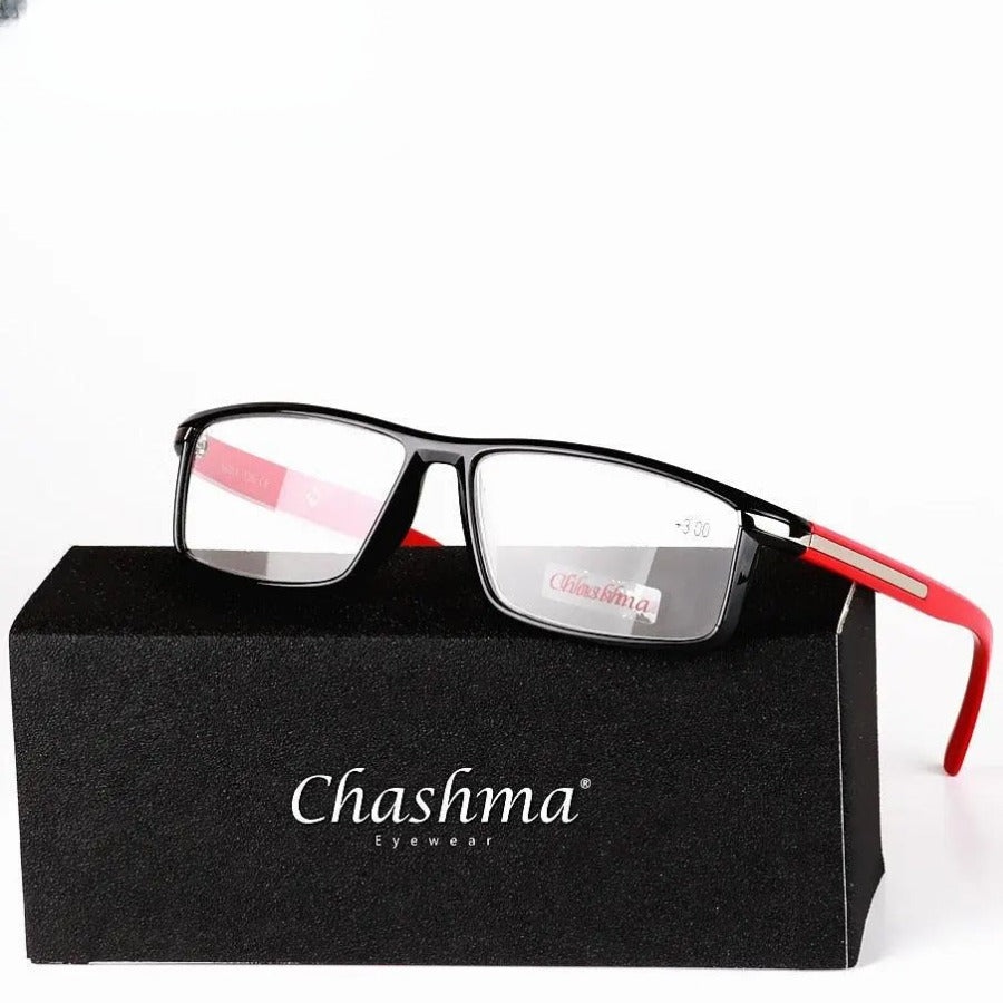 Unisex Square Full Rim Titanium Reading Glasses 1356 — view 12 | Rx Spectacle