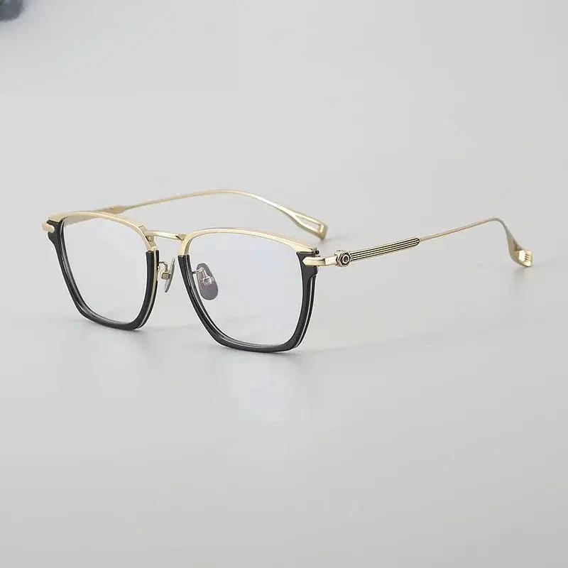Unisex Square Full Rim Titanium Prescription Glasses 24015 — view 3 | Rx Spectacle