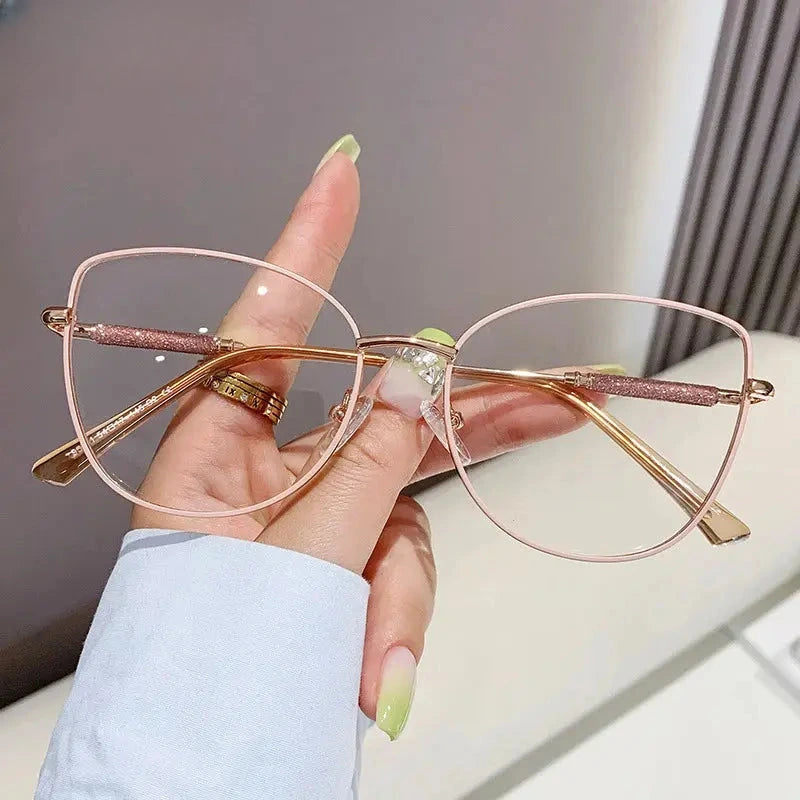 Women's Cat Eye Full Rim Alloy Reading Glasses 637140 — view 8 | Rx Spectacle