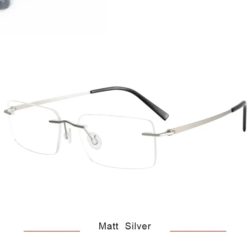 Women's Square Rimless Titanium Prescription Glasses 45007 — view 4 | Rx Spectacle