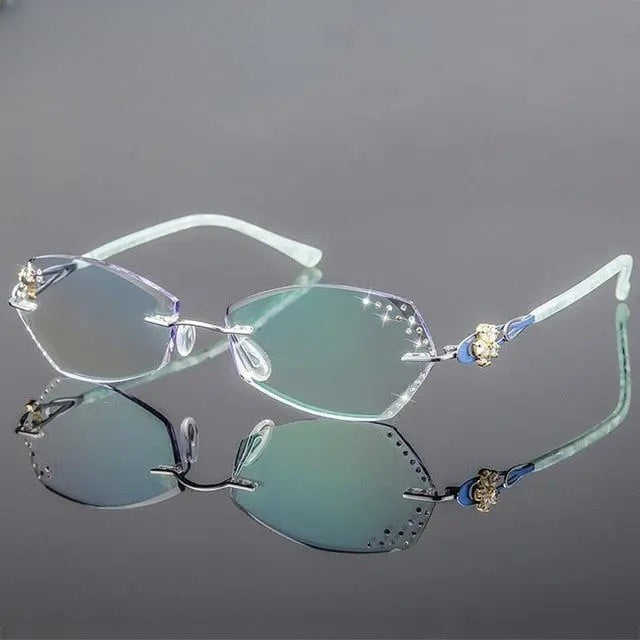 Women's Square Rimless Titanium Prescription Glasses 2889 — view 4 | Rx Spectacle