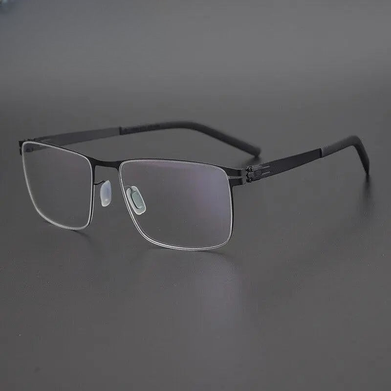 Unisex Square Full Rim Titanium Screwless Prescription Glasses Gxyj655 — view 8 | Rx Spectacle