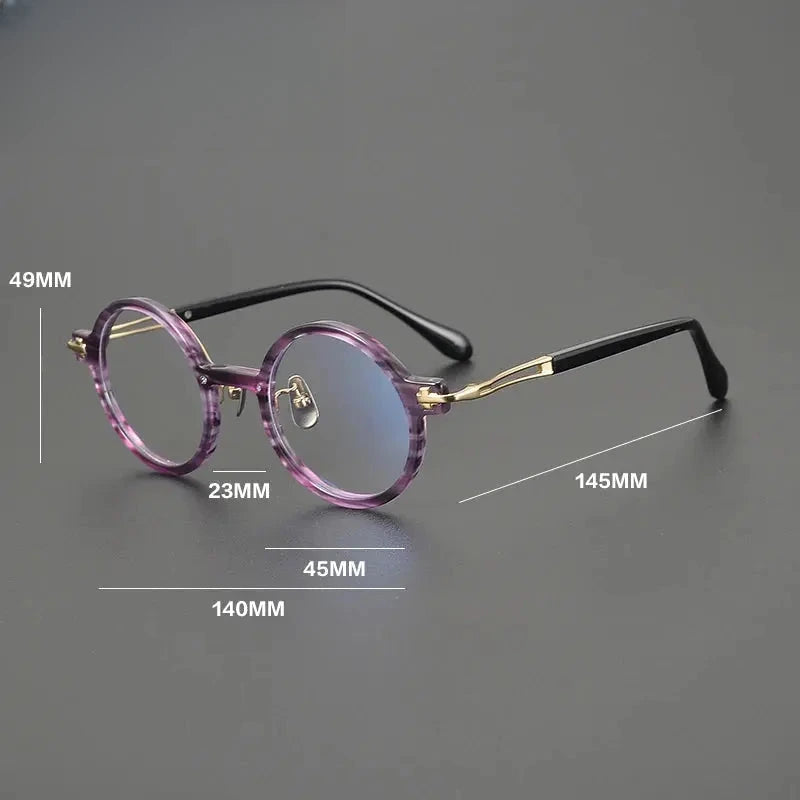 Unisex Round Full Rim Titanium Prescription Glasses Gxyj1568 — view 2 | Rx Spectacle